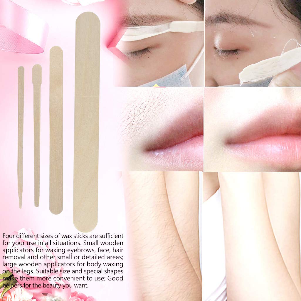 ShineMore 400pcs Wooden Wax Sticks Wax Spatulas Wax Applicator Craft Sticks for Hair Eyebrow Removal (400 Piece Assortment) - Image 6